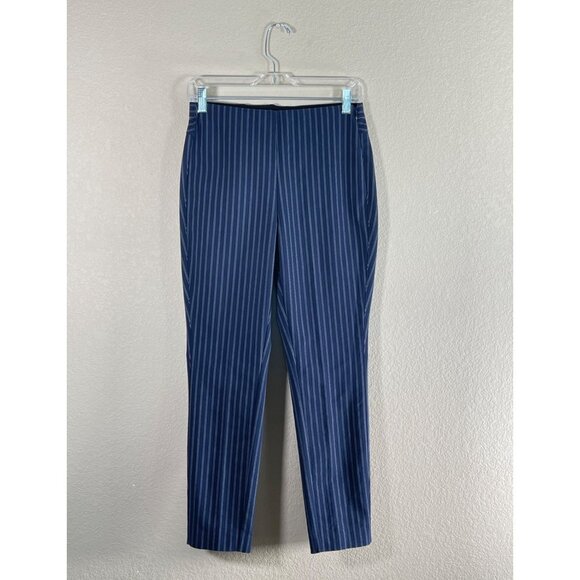 RAG & BONE Simone Pinstripe Back Yoke Skinny Pants Navy - Picture 5 of 13